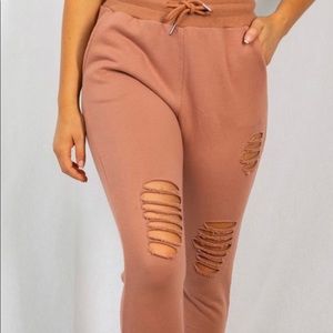 Distressed joggers